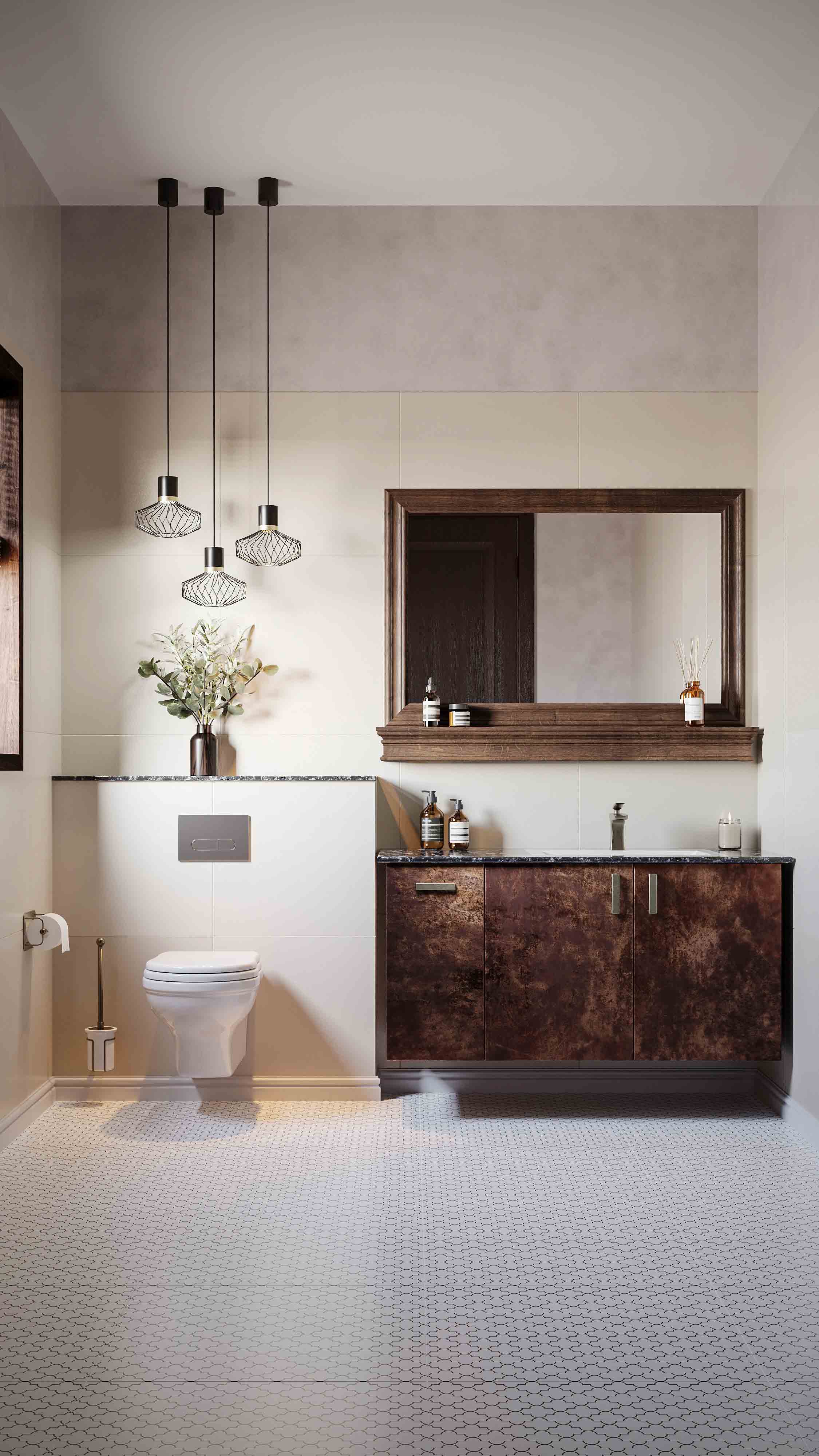 Indian Revival bathroom